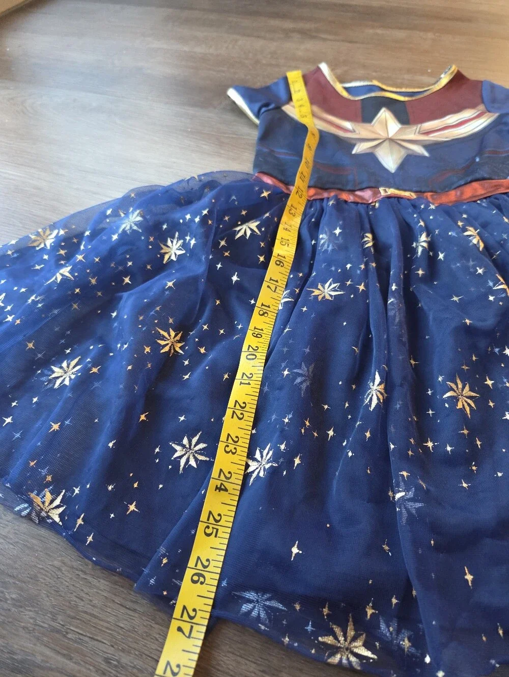 Disney Avengers Captain Marvel Cosplay Tutu Tulle Dress Halloween Costume sz 7-8